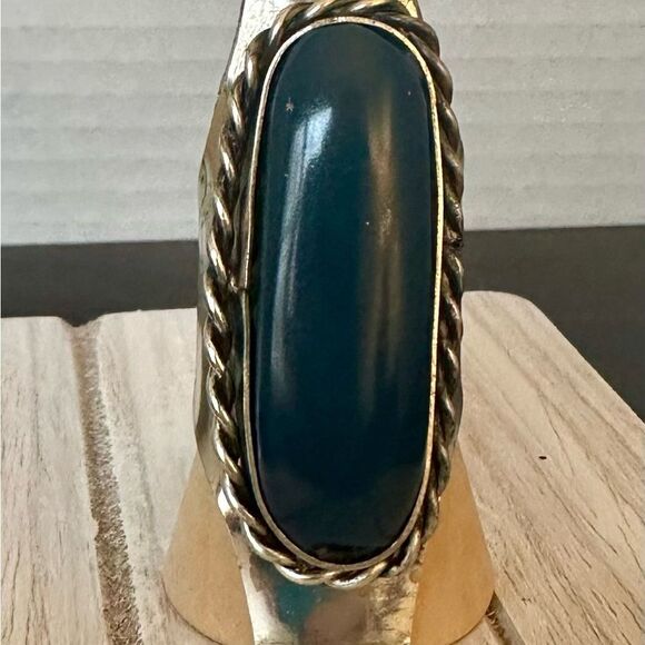 Silver plated w/simulated denim lapis stone - Picture 4 of 4